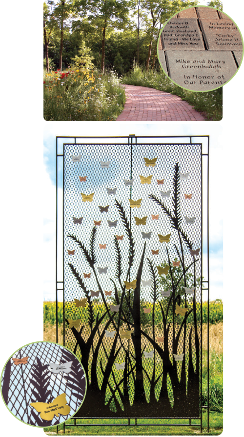 brickwalk and butterfly memorials