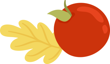 fall apple and leaf illustration
