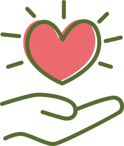 giving day hand and heart icon