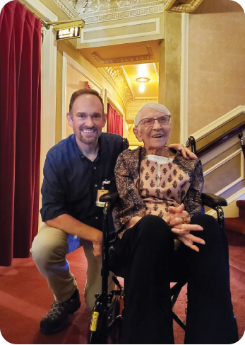 Betz (r) with Arie, her companionship volunteer