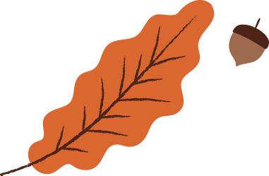 fall leaf and acorn