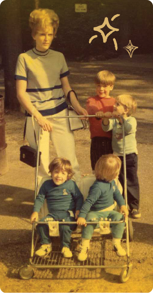 gen with her four children in 1972