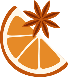 illustration of orange slice and cinnamon