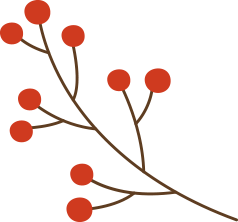 illustration of twig with red berries