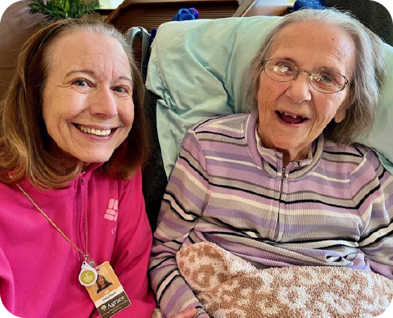 Volunteer Jill (L) with Barbara