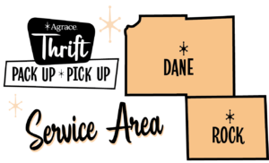 map of dane and rock county service area. 