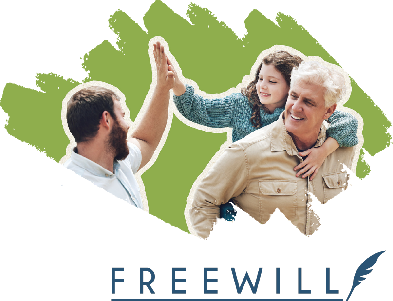 multi-generational family and freewill logo
