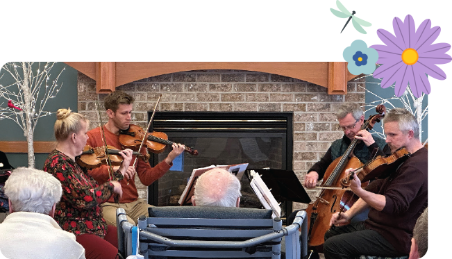 heartstrings quartet playing at the agrace madison campus