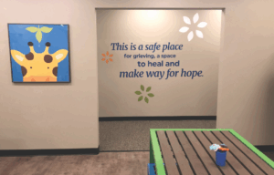 wall decal inside the agrace grief support center